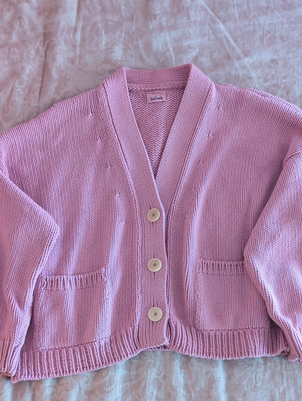 Babaa Cotton Cardigan No22 In Bougainvillea